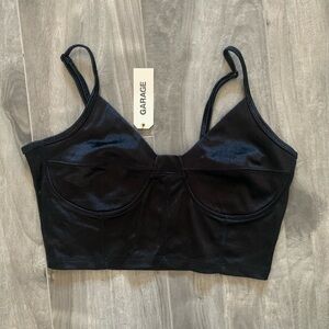 garage satin bustier crop top